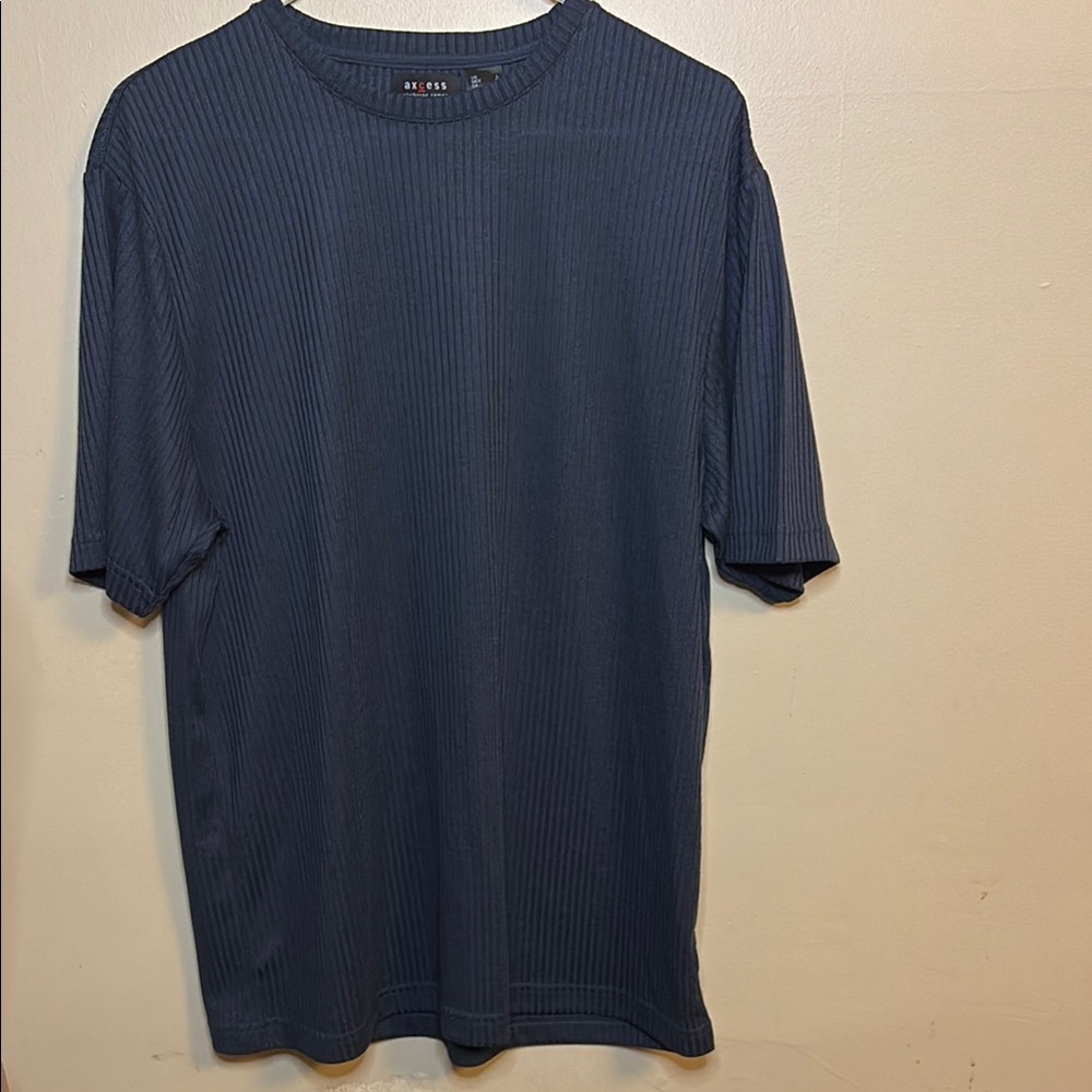 Axcess Blue Short Sleeve Tee Classic Crew Neck